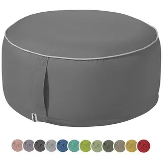 heimtexland Sitzkissen Outdoor Pouf Bodenkissen Garten Lounge Deko Hocker, schmutz-/wasserabweisend I UV-beständig I waschbar grau