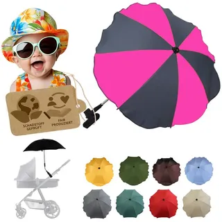 BambiniWelt by Rafael K. Kinderwagen-Sonnenschutzhülle Sonnenschirm Sonnenschutz für Kinderwagen Buggy Jogger universal UV50+, UV 50+ Schutz bunt|grau
