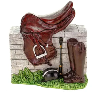 Kremers Schatzkiste Spardose XXL Sparkasse Pferdesattel 15 cm Poly bunt Sparschwein Pferd reiten bunt