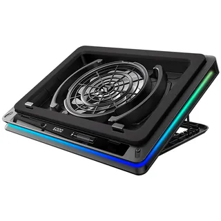 Laptop Kühler, Laptop Cooler, Gaming Laptop Kühler, Laptop-Kühlkissen mit 18cm Turbo-Lüfter, RGB-Beleuchtung, Schnelle Kühlung, für Alle Laptop-Größen, Cooling Pad Laptop, Bassgeräuschunterdrückung