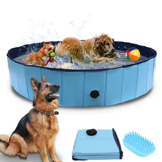 Tolletour Hundepool Faltbar 160x30 Cm, Hunde Planschbecken & Badewanne, Swimmingpool Für Hunde & Haustiere