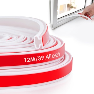 YOUSHARES Dichtungsband Selbstklebend Weiß 12M - Silikon Dichtung für Fenster/Tür, Fensterdichtung Türdichtung Türrahmen Abdichten, Door Seal, Isolierung Kälteschutz, Schalldämmung, Wasserdicht