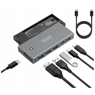 HUB-Gehäuse SSD Pocket M2 NVME SATA USB-C 3.2 HDMI Adapter M.2 10GBps