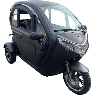 Kabinenroller Elektromobil Schwarz Seniorenmobil Elektroscooter 3-Rad 2-Sitz