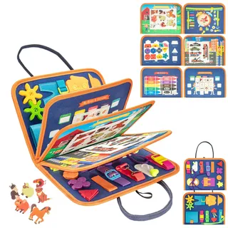 GREENSAPPIRE Busy Board Montessori Spielzeug ab 1 Jahr, Busy Book Kinderspielzeug ab 1 2 3 Jahre, Baby Geschenk Spielzeug ab 1 2 3 Jahre, Ostergeschenke Kinder (Blau)