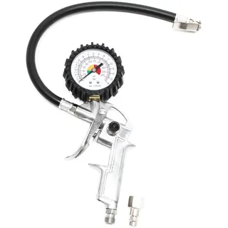 Wiltec Reifenfüllpistole Reifenfüller Druckluftpistole 0-16 bar Druckprüfer Luftprüfer Reifendruckpistole