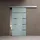 komplettset Softclose 102 5 215cm Schiebetür ESG 25mm Wandabstand Zimmertür 5-Milchglas-Streifen Muschelgriff Transparent/milchig