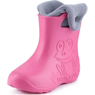 Ladeheid EVA Kinder Jungen Mädchen Gummistiefel Regenschuhe gefüttert Regenstiefel Gummischuhe LA-CA-04 (Rosa/Grau, 30/31 EU) - 30/31