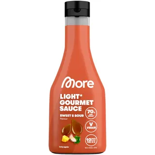 MORE Nutrition Light Gourmet Sauce, 285ml - Sweet and Sour, kalorienreduzierte Sauce, ohne Zuckerzusatz und unnötigem Fett