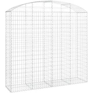 vidaXL Gabione mit Hochbogen 200x50x180/200 cm Verzinktes Eisen