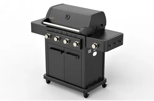 THOR Gasgrill »Hammer«, 4 Hauptbrenner, Seitenbrenner, Aluguss - schwarz