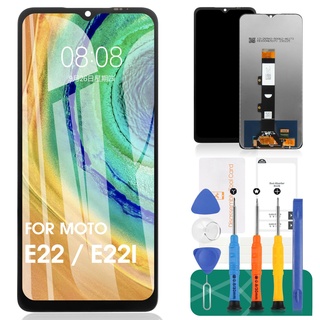 Ersatz-LCD-Bildschirm für Motorola Moto E22 für Motorola Moto E22i LCD-Display für Moto E22i Touch Digitizer Montage-Reparatur-Set (schwarz)