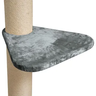 Happy Pet HAPPYPET Universal XL Liegeplatz für Kratzbaum 55 cm - Stabile Liegefläche, 600g Plüsch, Zubehör Ersatz für Katzenkratzbäume, bis 15 kg, Grau - Grau