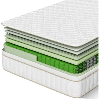Taschenfederkernmatratze Matratze, 7 Zone Federkernmatratze Matratzen mit Spannbettlaken, Lexzurn, 25 cm hoch, (Matratze 90x200 für Kinder und Erwachsene, 7 Zone Federkernmatratze Matratzen mit Spannbettlaken), Matratze 90x200 90 cm x 200 cm x 25 cm