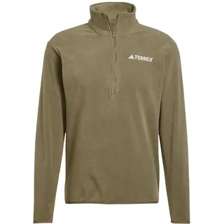 adidas Multi Essentials Fleece Mit Halbem Reißverschluss - Olive Strata - S