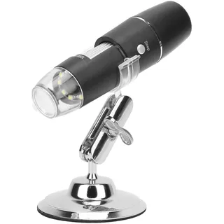 WiFi USB Digitales Mikroskop 50X-1000X Vergrößerung, Tragbares Mikroskop mit Foto- und Videofunktion, Kabellose HD Endoskop Kamera 8 LEDs, mit Metallständer