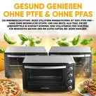Stillstern Minibackofen mit Umluft (60L) NEU: CYCLONE PRO+ (Antihaftbeschichtung), DE Version, Airfryer-Einsatz, Rezeptheft, Drehspieß, 2200W Toaster Grill Pizzaofen Mini Backofen auch für Camping