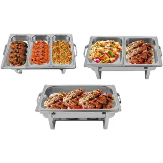 HPDTZ Buffetwärmer, Food Warmer, Edelstahl Warmhaltebehälter Wärmebehälter Speisewärmer Buffet, Chafing-Dish Speisewärmer (1 Lebensmittel Pfannen)