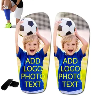 Personalisierte Fußball Schienbeinschoner, Shinguards mit Foto und Text, individuell mit Ihrem Design oder Foto, Leicht Langlebig rutschfest Aeeignet für Kinder und Erwachsene, 4size