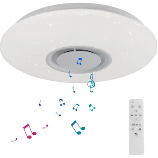 Horevo LED Deckenleuchte Farbwechsel 36W Ø50cm Groß Deckenlampe Sternenhimmel mit Fernbedienung Bluetooth Lautsprecher Dimmbar Sternenhimmel Musik Lampe für Kinderzimmer Schlafzimmer Kinder Geschenk