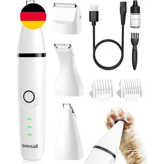 Oneisall 3 in 1 Schermaschine Katze Hunde Set, Leise Katzenrasierer Profi Haarsc
