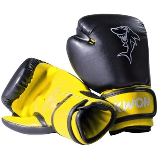 Kwon Boxhandschuhe Shark Kinder Junior Box-Handschuhe 4 Unzen Boxen Kickboxen (Kinder, 1 Paar), 4 Unzen, 4 - 7 Jahre, 4250819513291 gelb|schwarz