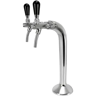 BieTal BieTal® Classic Cobra Schanksäule Zapfsäule 2-leitig 7mm Chrom mit 2x Schankhahn