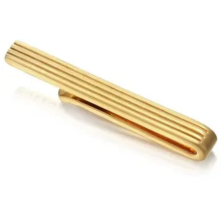 KUZZOI Krawattennadel Krawattennadel Rillen Design 925 Silber goldfarben