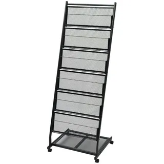 vidaXL Zeitschriftenständer 47,5×43×133 cm Schwarz A4