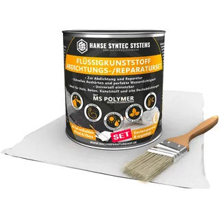 DACHPROTECT Flüssigkunststoff Set 1 kg Weiß inkl. Vlies & Pinsel