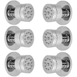 6x Seitenbrause/Köpermassagedüse für Dusche im runden modernen Design