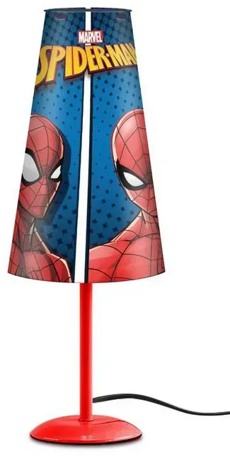 Spiderman Nachttischlampe (konisch) Motiv 2, roter Standfuß