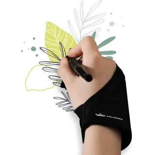 HUION New Elastisch Antifouling-Handschuh für Grafiktablett Graphics Tablet Pen-Monitor Drawing Tablet Light Box Papier-Skizzen, elastischer Lycra-Zwei-Finger-Kunsthandschuh für rechte und Linke Hand