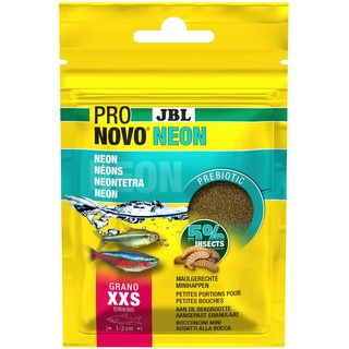 JBL PRONOVO NEON GRANO, Hauptfutter für Neon und kleine Salmler von 1-3 cm, Fischfutter-Granulat, Größe XXS, 20 ml