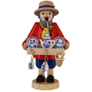 Richard Glässer GmbH Seiffen Räuchermann Porzellanhändler 18 cm mehrfarbig