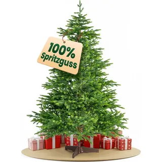 Xonic Xonic® Künstlicher Weihnachtsbaum 180 cm - 100% Spritzguss Tannenbaum künstlich wie echt - Christbaum mit Holzständer & Rindenoptik - Naturgetr...