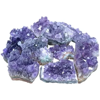 Kleine Amethyst Kristalle | 100% naturbelassene Drusenstücke | 10er Set