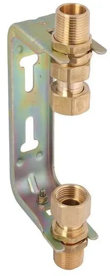 Schlösser Wasserzähler-Einbaubügel mit Steigrohr und Verschraubung, starr, Q3 4m3/h, 3/4" x 3/4", verzinkt 0022702070001
