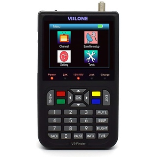 Satelliten Finder, VISLONE V9 Satelitenfinder Meter Digital Sat Messgeräte, Satellitensucher 3,5-Zoll-LCD-Digitalanzeige Satellitenfernsehen (Deutsche Bedienungsanleitung)