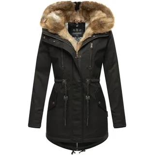 Navahoo Winterjacke NAVAHOO "Diamond" Gr. M, schwarz Damen Jacken, Designer Winterjacke mit Teddyfell gefüttert