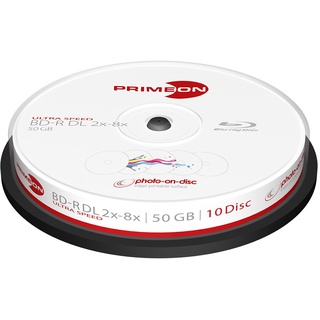 PrimeOn BD-R DL Rohling 50GB, 8x, 10er Spindel Bedruckbar