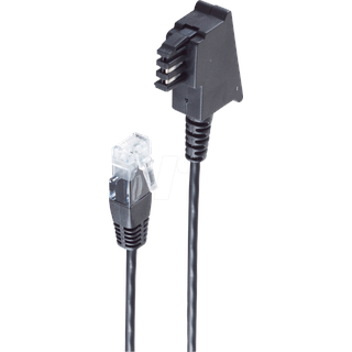 ShiverPeaks DSL Anschlusskabel [1x TAE-F-Stecker - 1x RJ45-Stecker 8p2c] 10m Schwarz