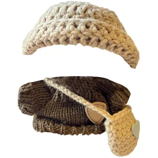 Puppen Kleidung Für 17Cm Labubu,Diy Labubu Puppenkleidung,Klassisches La-Bubu Outfit Zubehör,Niedliche Puppenzubehör,Plüsch Labubu-Spielzeugkleidung,Stylische Handgefertigtes Teiliges Häkelset(Braun)
