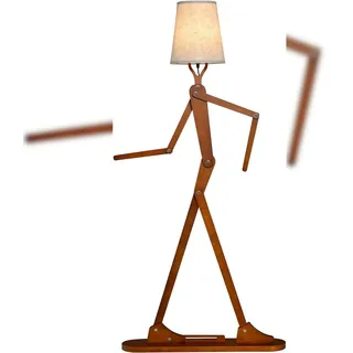 Costway Gelenkige Poseable Kunstfigur Holz, Stehleuchte, Lustige Stehleuchte