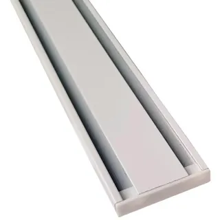 BestLivings Vorhangschiene Aluminium - Weiß "2 Lauf" 90cm - Flache Gardinenschiene (7mm) - inkl. Vorhanggleiter
