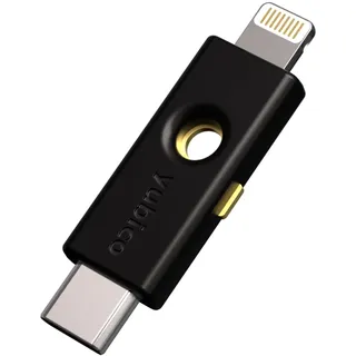 Yubico - YubiKey 5Ci - Sicherheitsschlüssel für Multi-Faktor-Authentifizierung (MFA) und Passkey auf Android/PC/iPhone, Dual-Anschlüsse für Lighting/USB-C
