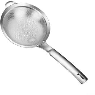 Edelstahl-Sieb für die Küche – feines Sieb für Sojamilch, Nussmilch, Mandelmilch, Joghurt-Molken-Trennung, Mehlsieb, 3er-Pack (groß)