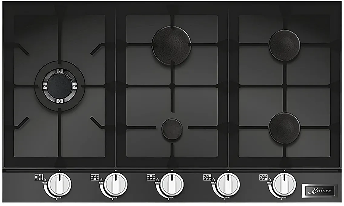 Kaiser KCG 9387 Turbo Glaskeramik Gaskochfeld 86 cm 5 Brenner 3,8 kW WOK