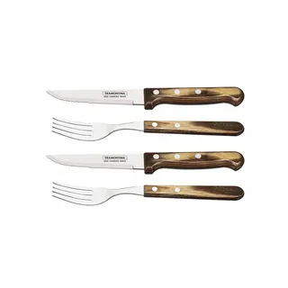 Tramontina Germany GmbH Tramontina Gaucho Steak-Besteck 4-teilig Messer Gabel BBQ Küchen-Zubehör