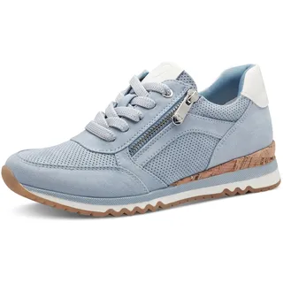 Damen Sneaker flach mit Reißverschluss Vegan, Blau (Polar Comb), 39 EU